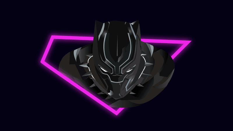 Black Panther Neon background Wallpaper