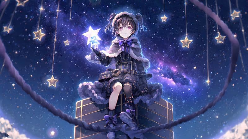 Anime girl Stars Wallpaper