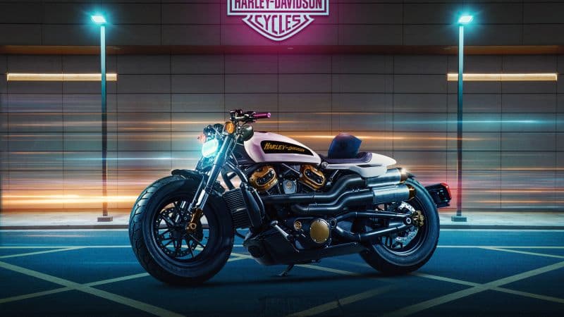 Harley-Davidson Sportster S Neon background Wallpaper