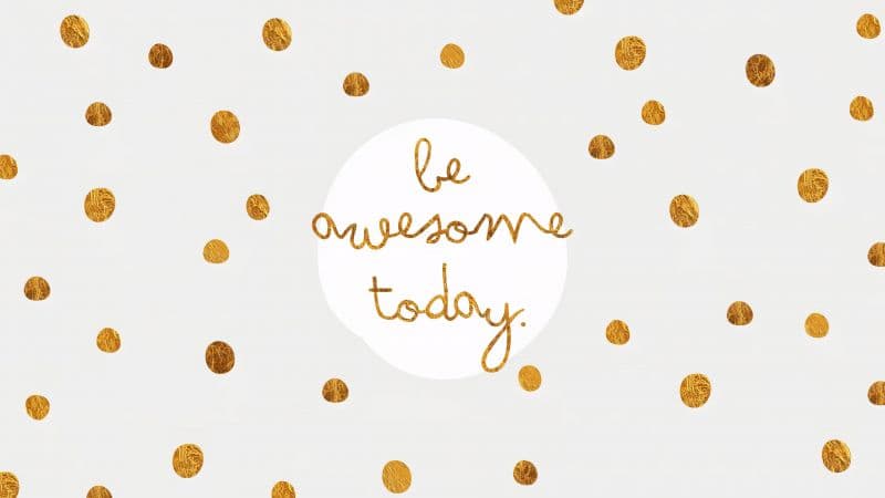 Be Awesome Gold polka dots Wallpaper