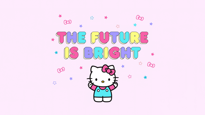 Future is bright Hello kitty quotes Wallpaper