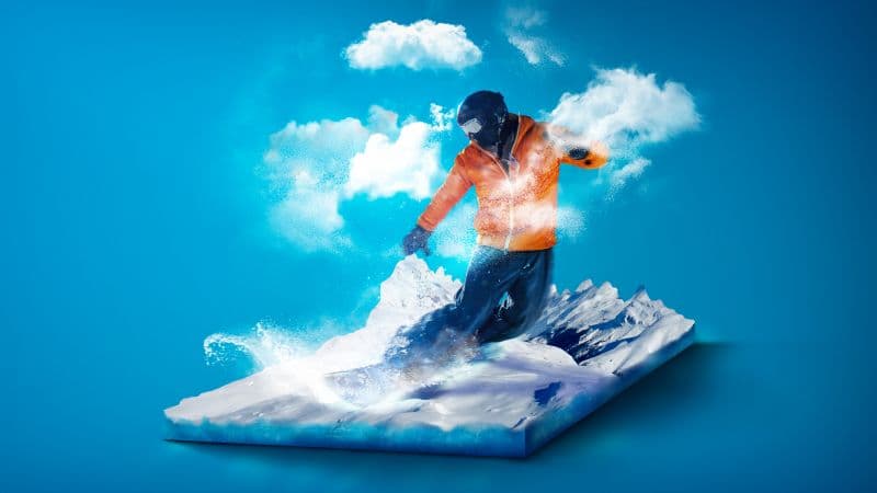 Snowboarding Surreal Wallpaper