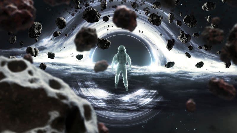 Astronaut Gargantua black hole Wallpaper