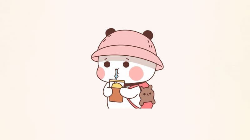 Peach cat Kawaii cat Wallpaper