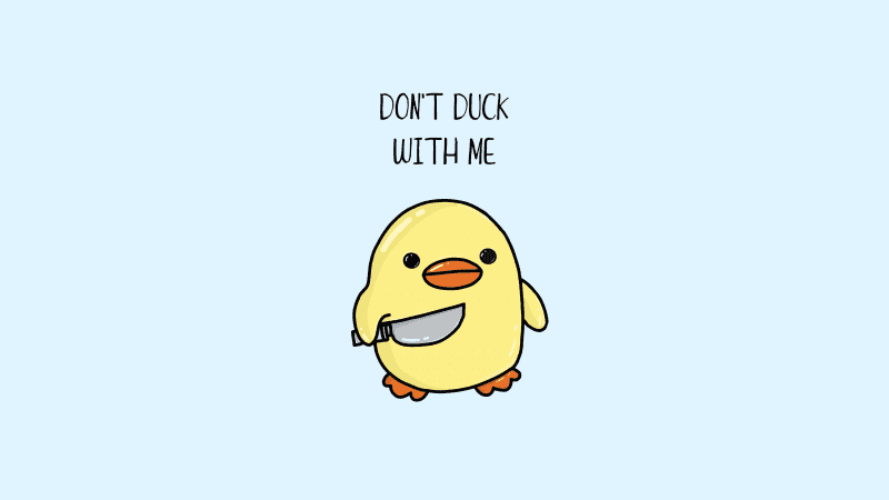 Cute duck Cute warning Wallpaper