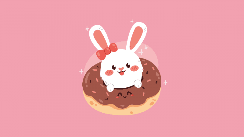 Cute rabbit Kawaii food Wallpaper
