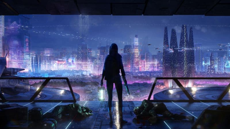 Cyberpunk Hunter Wallpaper