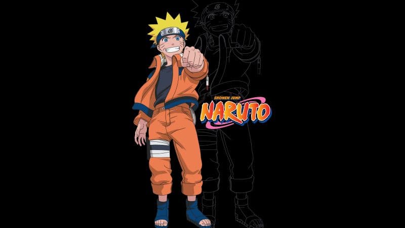 Naruto Uzumaki Black background Wallpaper