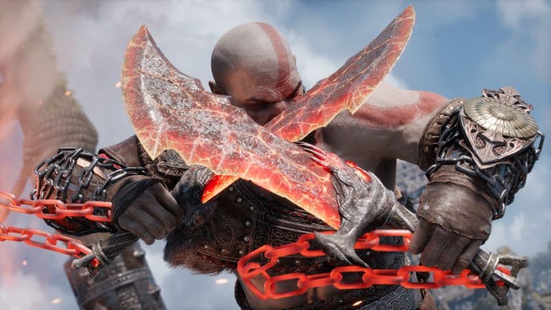 God of War Ragnarök Blades of Chaos Wallpaper