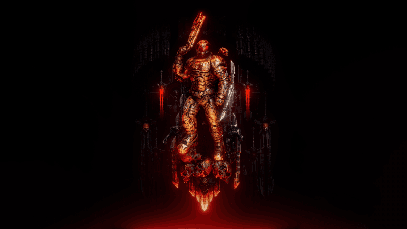 Doom Slayer Black background Wallpaper