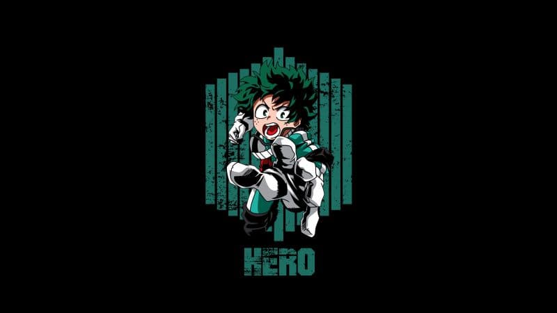 Izuku Midoriya Black background Wallpaper