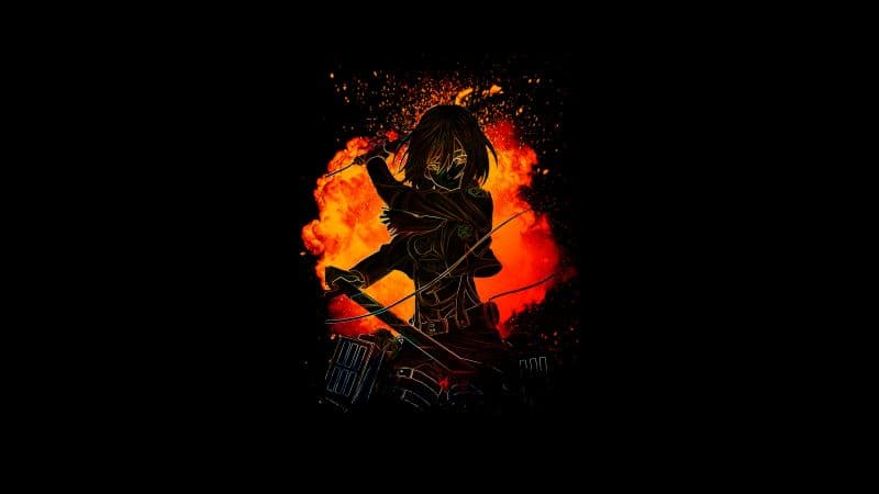 Mikasa Ackerman Attack on Titan AMOLED Wallpaper