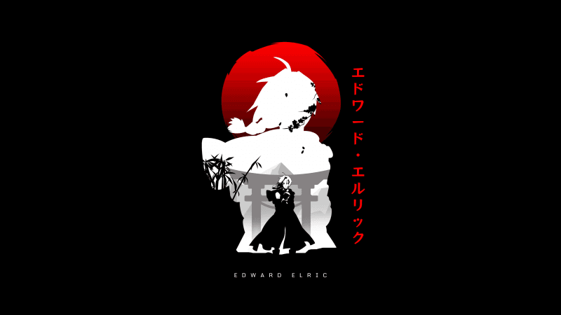 Edward Elric Black background Wallpaper