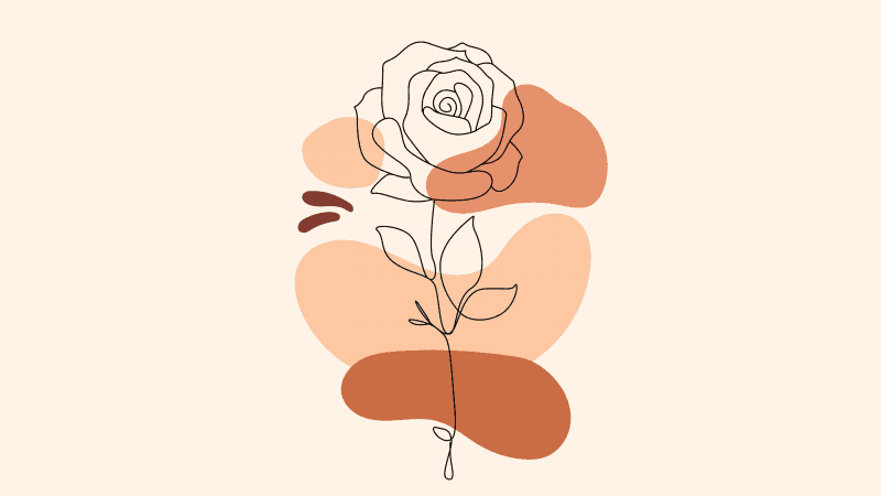 Rose flower Boho art Wallpaper