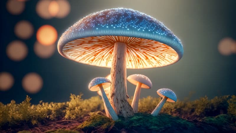 Mushroom forest Surreal Wallpaper