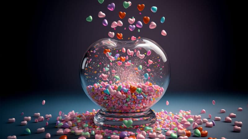 Love hearts Colorful hearts Wallpaper