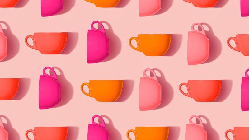 Tea cups Pink cups Wallpaper