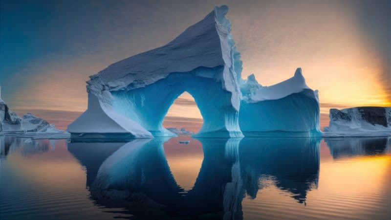 Iceberg Sunset Wallpaper