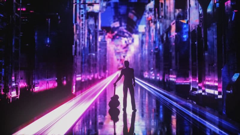 Neon Guitar Wallpaper