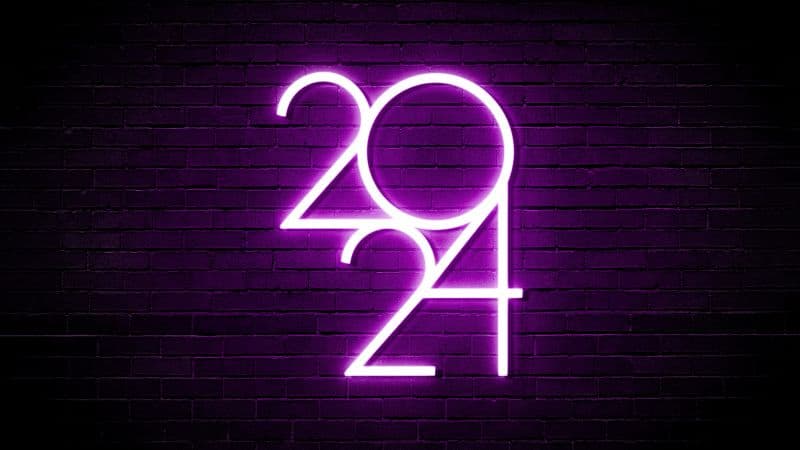 2024 New year Dark theme Wallpaper
