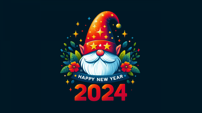 Happy New Year 2024 Santa Claus Wallpaper