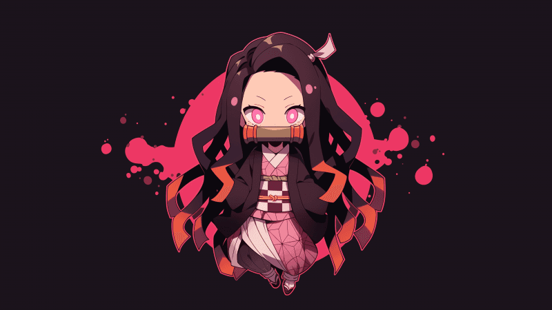 Nezuko Kamado (Demon Slayer) Minimalist Wallpaper