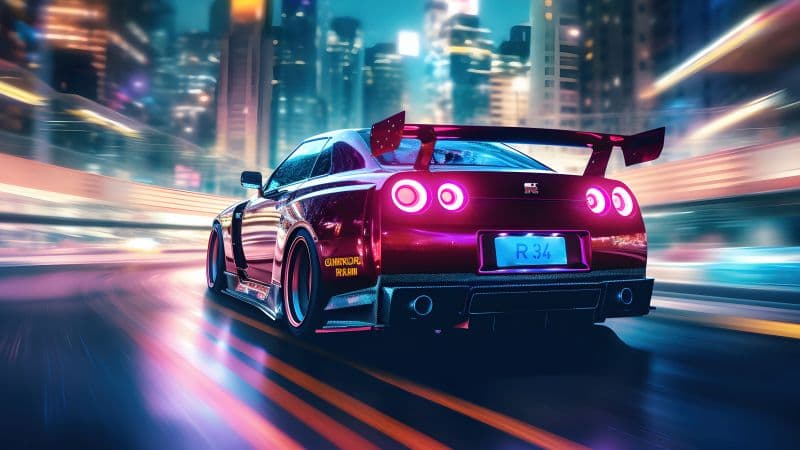 Nissan Skyline GT-R R34 Racing car Wallpaper