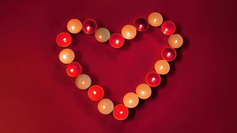 Heart shape Wax candles Wallpaper