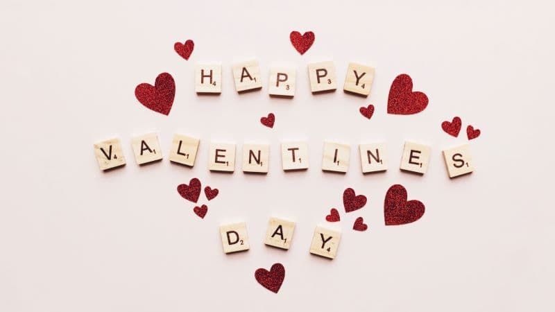 Happy Valentine's Day Scrabble letters Wallpaper