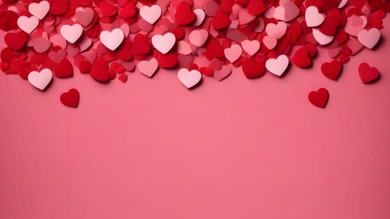 Red hearts Pastel background Wallpaper