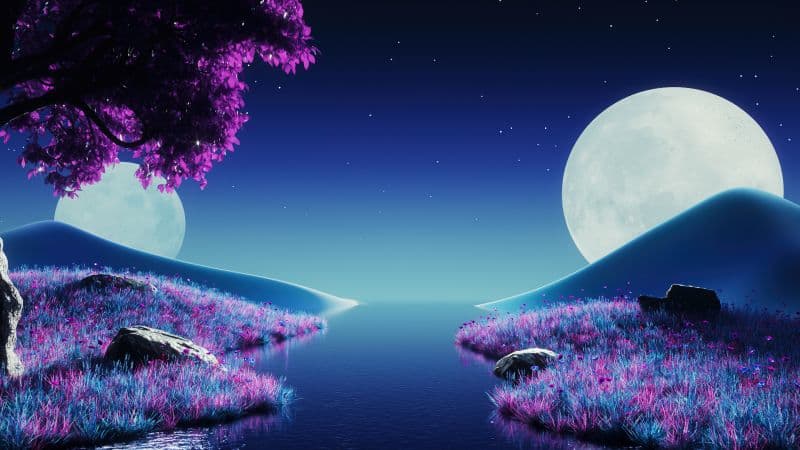 Purple aesthetic Landscape Wallpaper