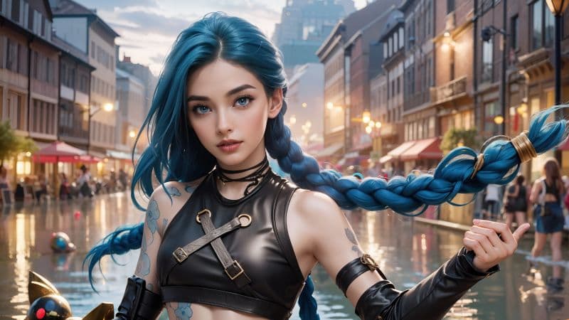 Jinx (LOL) AI art Wallpaper