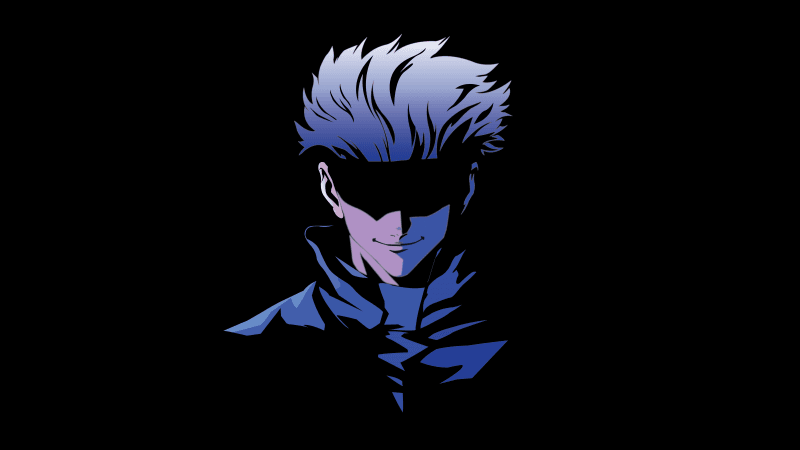 Satoru Gojo Black background Wallpaper