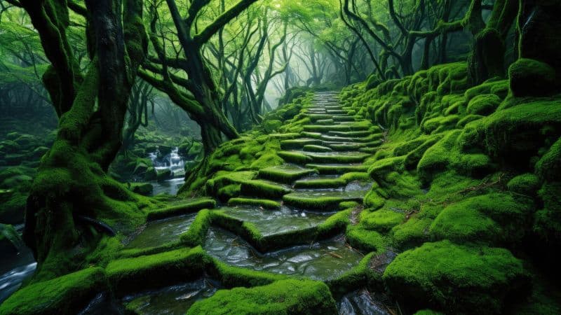 Thick forest Green aesthetic Wallpaper