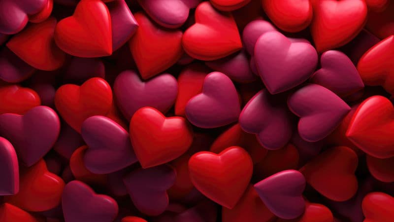 Valentine Red hearts Wallpaper