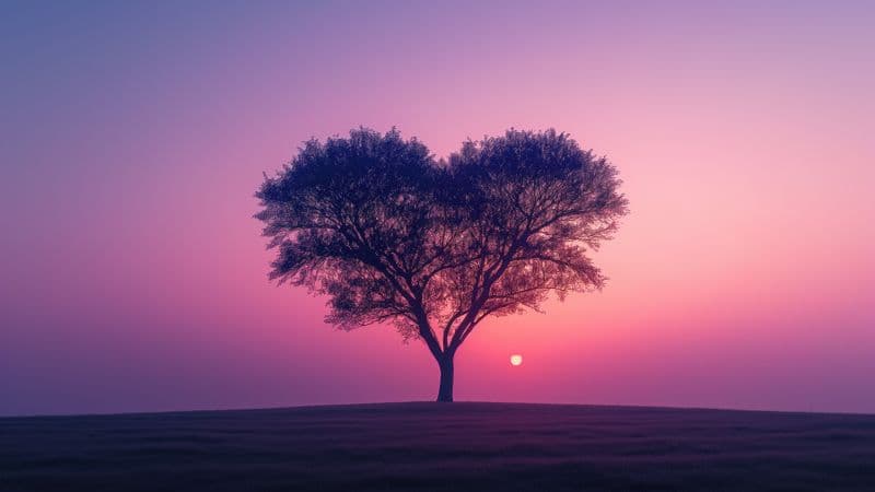 Love heart Tree Wallpaper