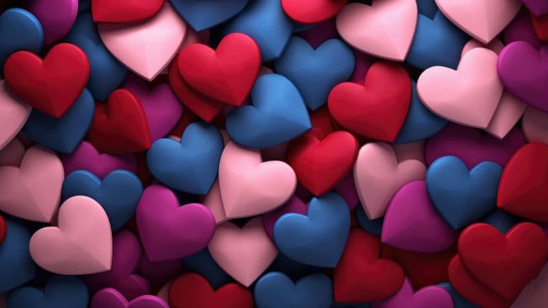 Valentine Colorful hearts Wallpaper