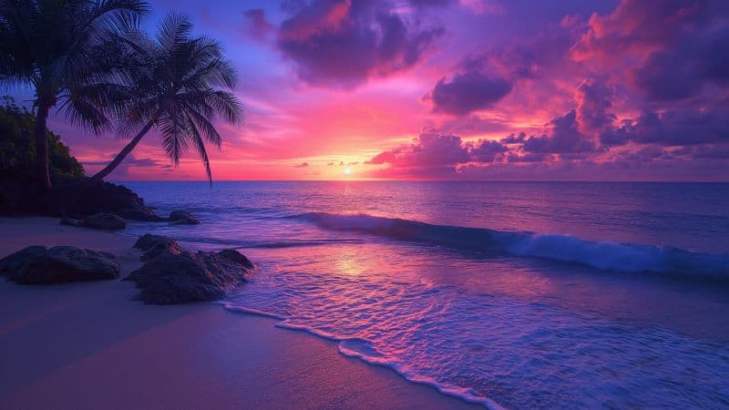 Tropical beach Aesthetic Wallpaper