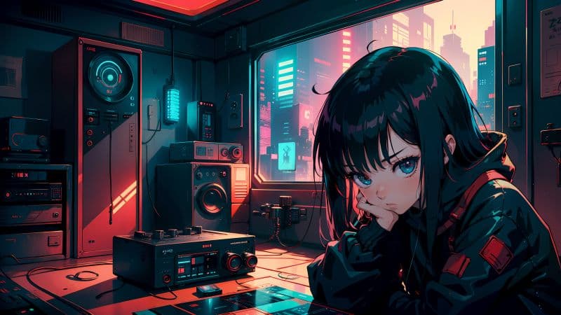 Sad girl Lofi Wallpaper