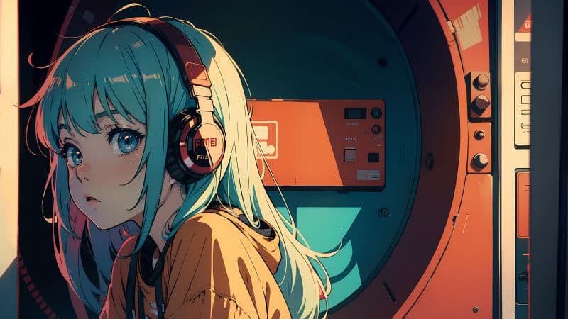 Anime girl Lofi Wallpaper