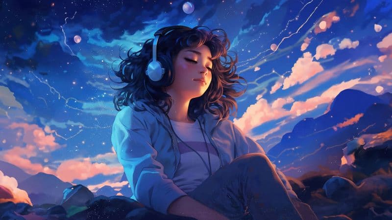 Lofi girl Surreal Wallpaper