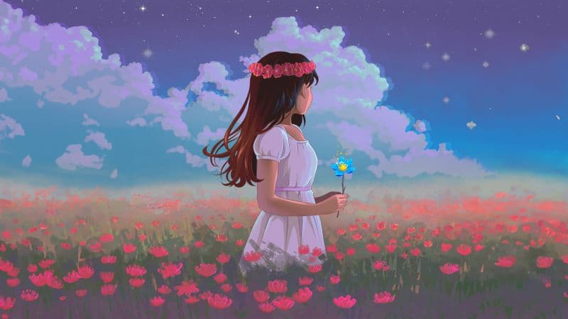 Lofi girl Spring Wallpaper
