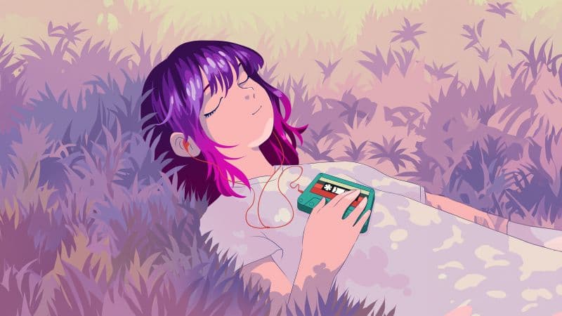 Lofi girl Listening music background