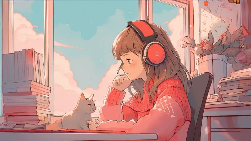 Lofi Anime girl Wallpaper