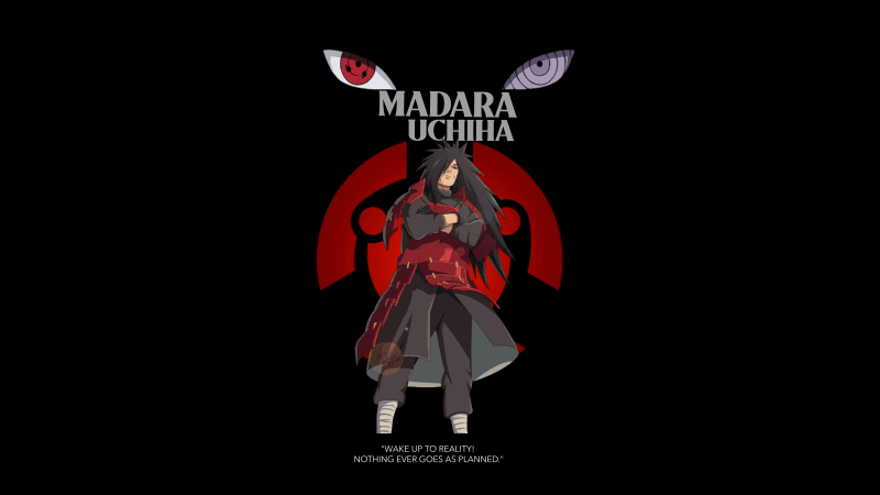 Madara Uchiha Black background Wallpaper