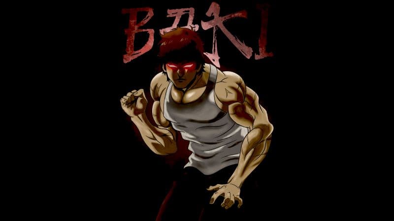 Baki Hanma Black background Wallpaper