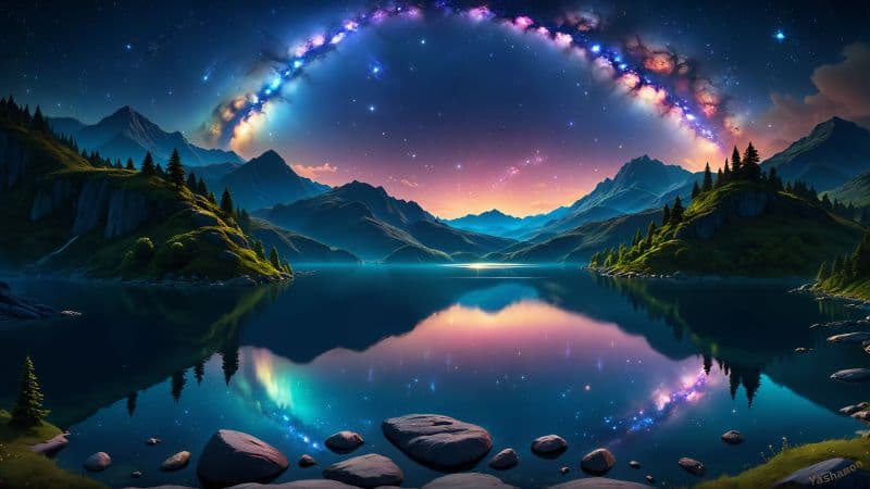Mirror Lake Dreamlike Wallpaper