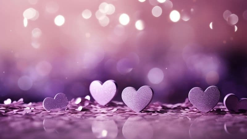 Purple hearts Glitter background Wallpaper