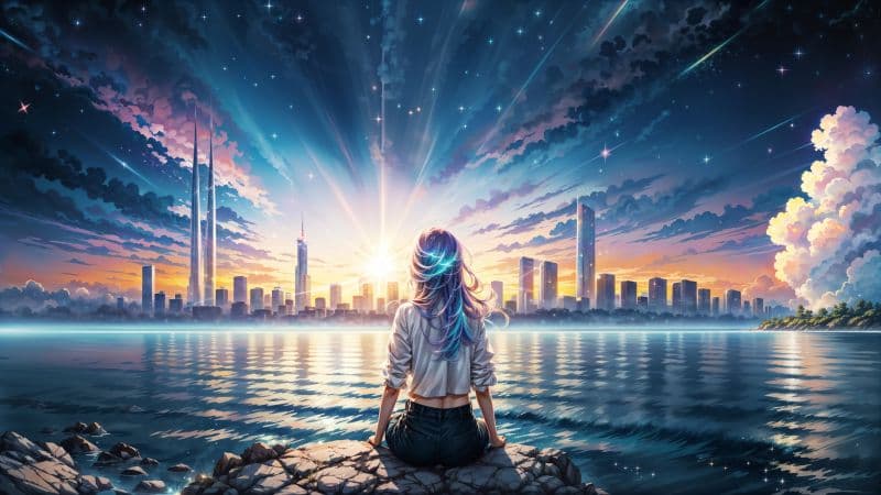 Urban Girl Surreal Wallpaper