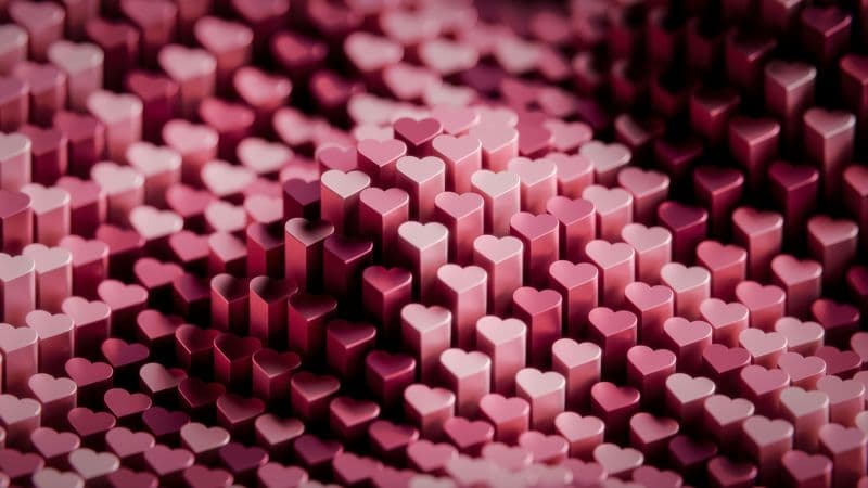 Pink hearts 3D background Wallpaper